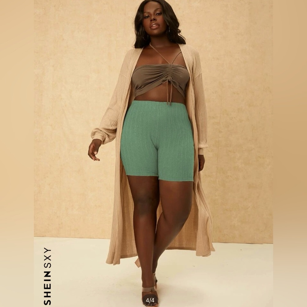 NWT SHEIN Curve 3XL light green bike shorts
